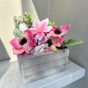  Virágbox pipaccsal és magnóliával � Anyák napi ajándék  - otthon & életmód - dekoráció - asztal és polc dekoráció - asztaldísz - Meska.hu