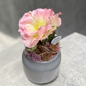  Elegáns rózsaszín virágdekor kerámia kaspóban � Anyák napi ajándék  - otthon & életmód - dekoráció - asztal és polc dekoráció - asztaldísz - Meska.hu