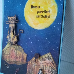 Születésnap - Have a purrfect birthday, Otthon & Életmód, Papír írószer, Képeslap, üdvözlőlap, Ajándékozás kellékei, Papírművészet, MESKA