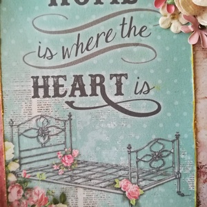 HOME IS WHERE THE HEART IS- 1 db képeslap - otthon & életmód - papír, írószer - Meska.hu