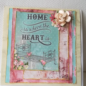 HOME IS WHERE THE HEART IS- 1 db képeslap - otthon & életmód - papír, írószer - Meska.hu