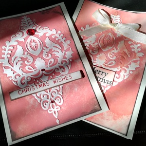 PIROS KARÁCSONY - 2 db képeslap, Otthon & Életmód, Karácsony, Karácsonyi ajándékozás, Karácsonyi képeslap, üdvözlőlap, ajándékkísérő, Papírművészet, MESKA