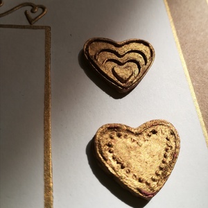 LOVE - CICUS PÖTTYÖS SZÍVVEL ARANYBAN- 1 db képeslap  - otthon & életmód - papír, írószer - ajándékozás kellékei - képeslap, üdvözlőlap - Meska.hu
