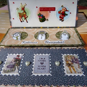 Hosszúkás (slimline) képeslapok - 2 db képeslap - karácsony - karácsonyi ajándékozás - karácsonyi képeslap, üdvözlőlap, ajándékkísérő - karácsonyi ajándékozás - Meska.hu