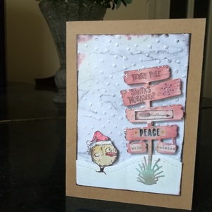 Északi sark - Mikulás műhely duó  - 1 db képeslap - karácsony - mikulás - mikulás beltéri dekoráció - Meska.hu