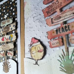 Északi sark - Mikulás műhely duó  - 1 db képeslap - karácsony - mikulás - mikulás beltéri dekoráció - Meska.hu