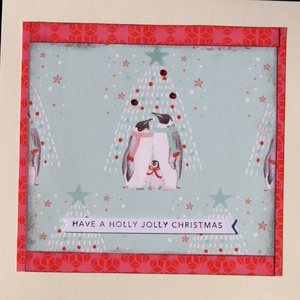 Pingvin család + jegesmedve - 2 db képeslap, Karácsony, Karácsonyi ajándékozás, Karácsonyi képeslap, üdvözlőlap, ajándékkísérő, Papírművészet, MESKA