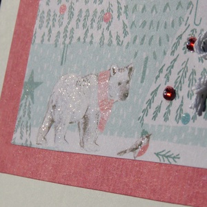 Pingvin család + jegesmedve - 2 db képeslap - karácsony - karácsonyi ajándékozás - karácsonyi képeslap, üdvözlőlap, ajándékkísérő - Meska.hu