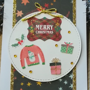 Pulóveres - 1 db képeslap - karácsony - karácsonyi ajándékozás - karácsonyi képeslap, üdvözlőlap, ajándékkísérő - Meska.hu