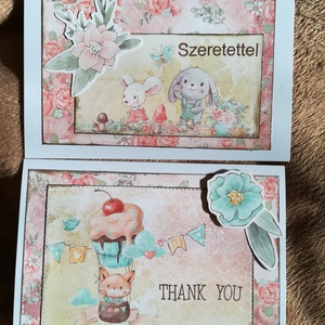 ERDEI ÁLLATOK - szeretettel, thank you - 2 db képeslap - Meska.hu