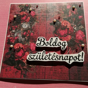 BOLDOG SZÜLETÉSNAPOT - gitár és rózsák - 2 db képeslap - otthon & életmód - papír, írószer - Meska.hu