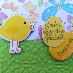 Sárga csibe - Egg-stra special - képeslap 1 db - otthon & életmód - papír, írószer - ajándékozás kellékei - képeslap, üdvözlőlap - Meska.hu