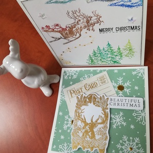 MIKULÁS SZÁN + ARANY SZARVAS - 2 db képeslap - Meska.hu