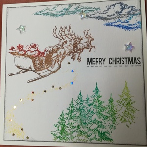 MIKULÁS SZÁN + ARANY SZARVAS - 2 db képeslap - karácsony - karácsonyi ajándékozás - karácsonyi képeslap, üdvözlőlap, ajándékkísérő - Meska.hu