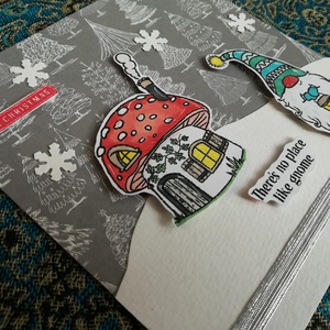 MANÓ GOMBAHÁZZAL + SÜTI - 2 db képeslap - karácsony - karácsonyi ajándékozás - karácsonyi képeslap, üdvözlőlap, ajándékkísérő - Meska.hu