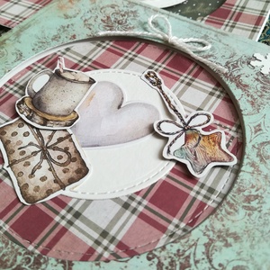 KOCKÁS PAPÍROS képeslapok, 2 DB - karácsony - karácsonyi ajándékozás - karácsonyi képeslap, üdvözlőlap, ajándékkísérő - Meska.hu