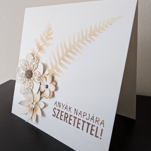 Anyák napjára - drapp virágos - képeslap 4 db - Meska.hu