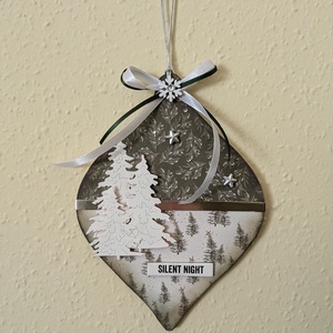 Silent night -1 db ajtódísz - karácsony - adventi díszek - adventi ajtódísz - Meska.hu