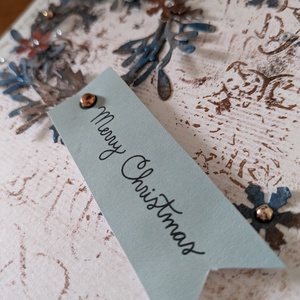 Karácsony (koszorú) - 1 db képeslap - karácsony - karácsonyi ajándékozás - karácsonyi képeslap, üdvözlőlap, ajándékkísérő - Meska.hu