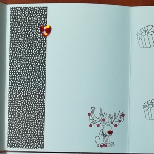 SANTA BABY - 1 db képeslap PIROS FEKETE színben - karácsony - karácsonyi ajándékozás - karácsonyi képeslap, üdvözlőlap, ajándékkísérő - Meska.hu