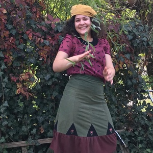 Hosszú fodros,tulipános szoknya - Meska.hu