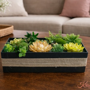 Zöld asztali dísz, Otthon & Életmód, Dekoráció, Asztal és polc dekoráció, Asztaldísz, Festett tárgyak, Újrahasznosított alapanyagból készült termékek, MESKA