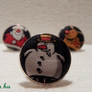 Hóember gyűrű nyakkendőből  -  - Meska.hu