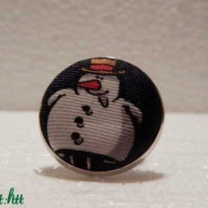 Hóember gyűrű nyakkendőből  -  - Meska.hu