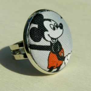 Mickey Egér  - gyűrű nyakkendőből - Meska.hu