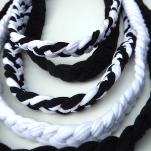 AKCIÓ! Feketén-fehéren - fonott textilnyaklánc -  - Meska.hu