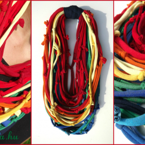 AKCIÓ! RAINBOW - Szivárvány textilnyaklánc - Meska.hu
