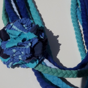 -50% AKCIÓ! Kékek játéka - fonott textilnyaklánc -  - Meska.hu