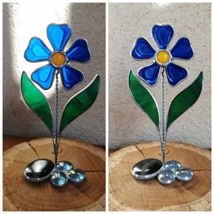 3D-s üveg margaréta (kék) - otthon & életmód - dekoráció - Meska.hu