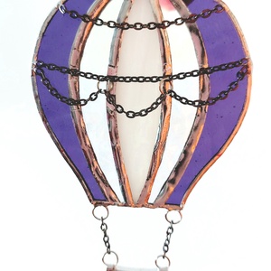 Hőlégballon Tiffany technikával , Otthon & Lakás, Dekoráció, Ajtó- és ablak dekoráció, Ablakdísz, Üvegművészet, MESKA