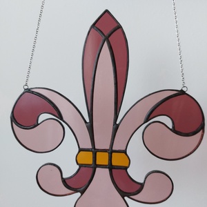 Fleur-de-lis Tiffanyi technikával készült ablakdísz  - Meska.hu