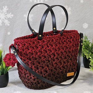 Jázmin mintás táska , Táska & Tok, Bevásárlás & Shopper táska, Shopper, textiltáska, szatyor, , MESKA