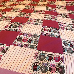 Patchwork Ágytakaró, takaró párnával, Baglyos - otthon & életmód - lakástextil - ágytakaró - Meska.hu