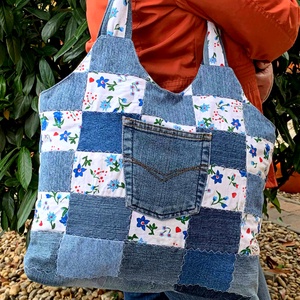 Patchwork női farmer táska - Meska.hu