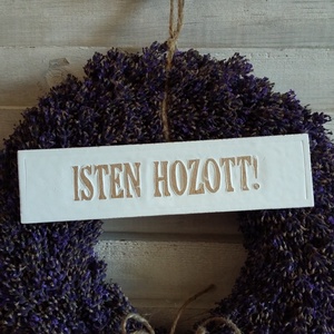   Levendula koszorú isten hozott táblával.  - Meska.hu