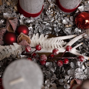 Síelős szarvas hortenziás adventi - karácsony - adventi díszek - adventi koszorú - Meska.hu