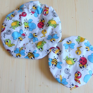 Mosható textil edényfedő szett (2 db/ cs) / színes bogarak - otthon & életmód - konyhafelszerelés, tálalás - konyhai textil - edényfogó & edényfedő - Meska.hu