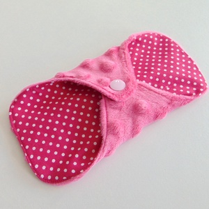 Mosható tisztasági betét / pink és pink-fehér pöttyös  - szépségápolás - intim higiénia - tisztasági betét - Meska.hu