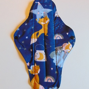 31 cm-es mosható női betét- maxi / alvó rókák / intimbetét, mosható textil betét, környezetbarát termék - szépségápolás - intim higiénia - intimbetét - Meska.hu