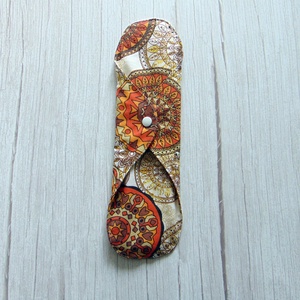 31 cm-es mosható betét /narancssárga- barna mandala mintás - szépségápolás - intim higiénia - intimbetét - Meska.hu