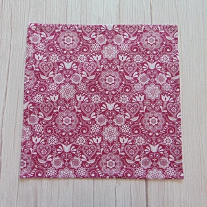 Textil szalvéta:  bordó- fehér népi motívumos - táska & tok - uzsonna- & ebéd tartó - szendvics csomagoló - Meska.hu