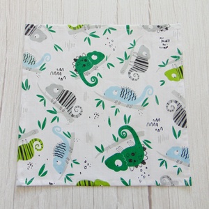 Textil szalvéta: kaméleon mintás: zöld-kék - táska & tok - uzsonna- & ebéd tartó - szendvics csomagoló - Meska.hu