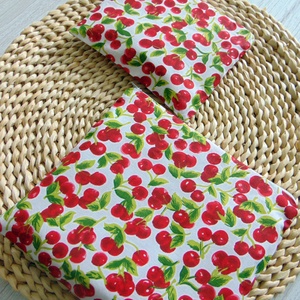 Újratasak szett (2 db/ cs) -  cseresznye mintás - táska & tok - uzsonna- & ebéd tartó - szendvics csomagoló - Meska.hu