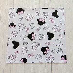 Textil szalvéta / rózsaszín-fekete minnie mintás - táska & tok - uzsonna- & ebéd tartó - szendvics csomagoló - Meska.hu