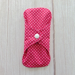 16 cm-es MINI betét / sötét rózsaszín - fehér pöttyös - Meska.hu