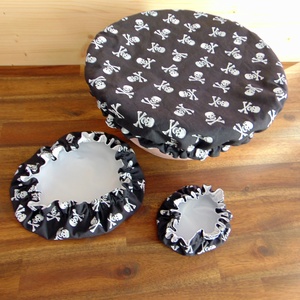 Mosható textil edényfedő szett (3 db/ cs) / Koponya mintás - otthon & életmód - konyhafelszerelés, tálalás - konyhai textil - edényfogó & edényfedő - Meska.hu
